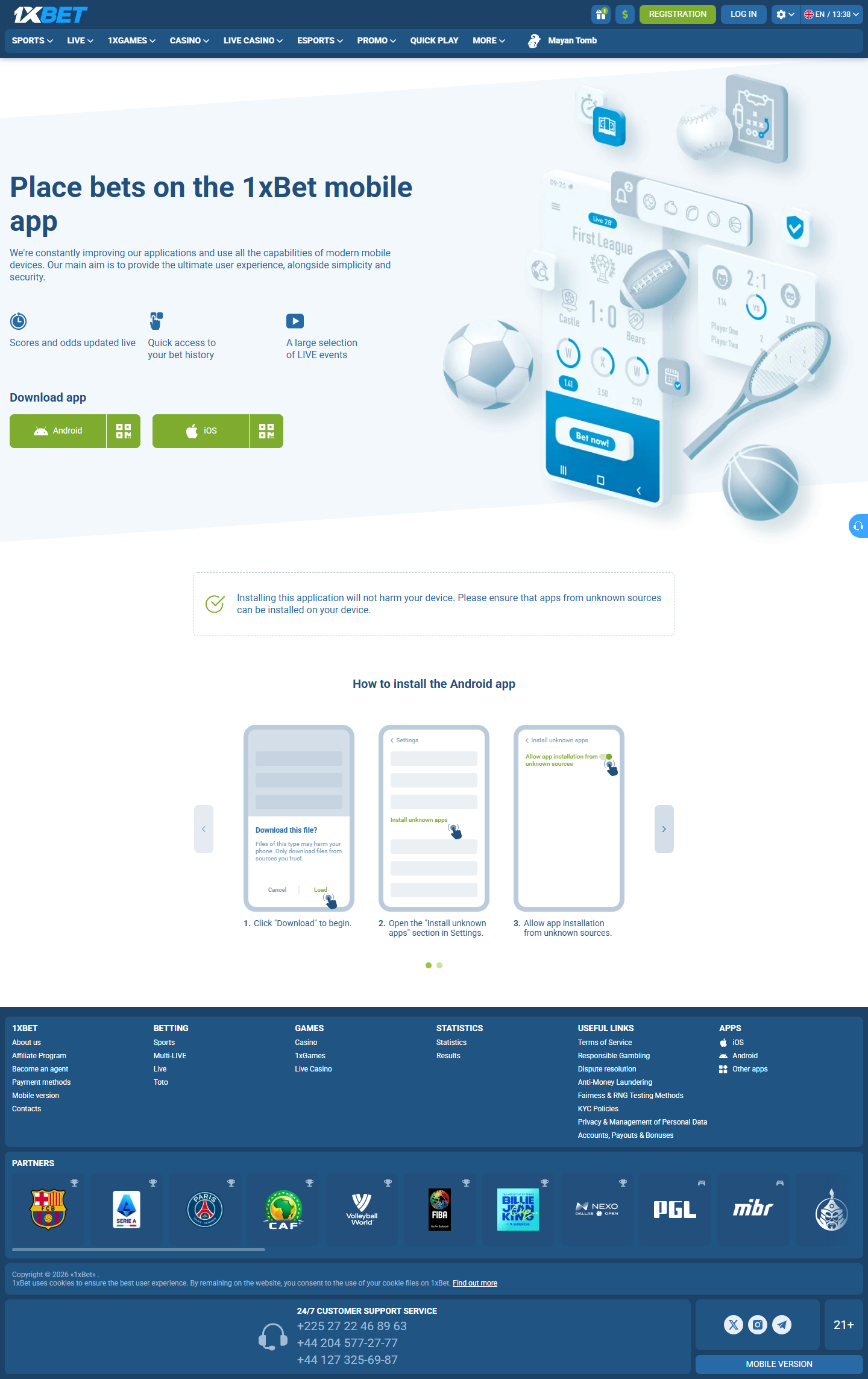 Page mobile Côte d'Ivoire